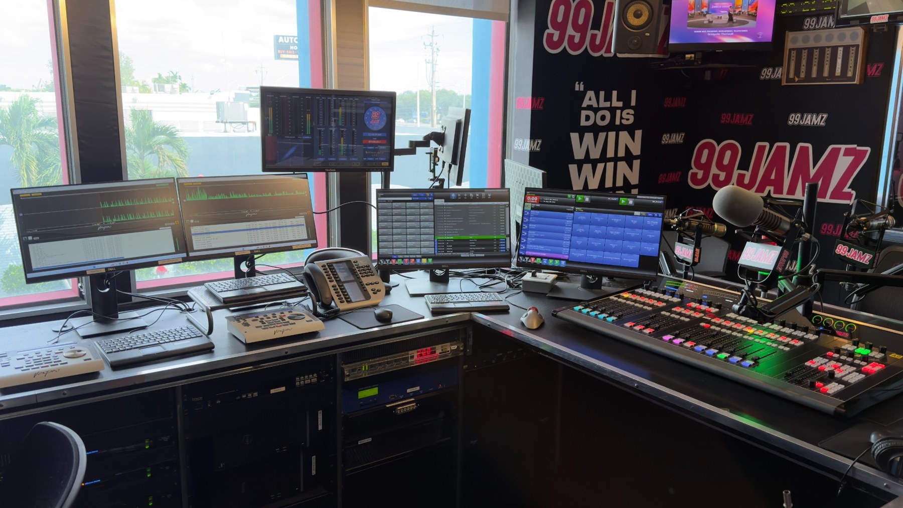 Existing radio board, monitors and desk to preserve